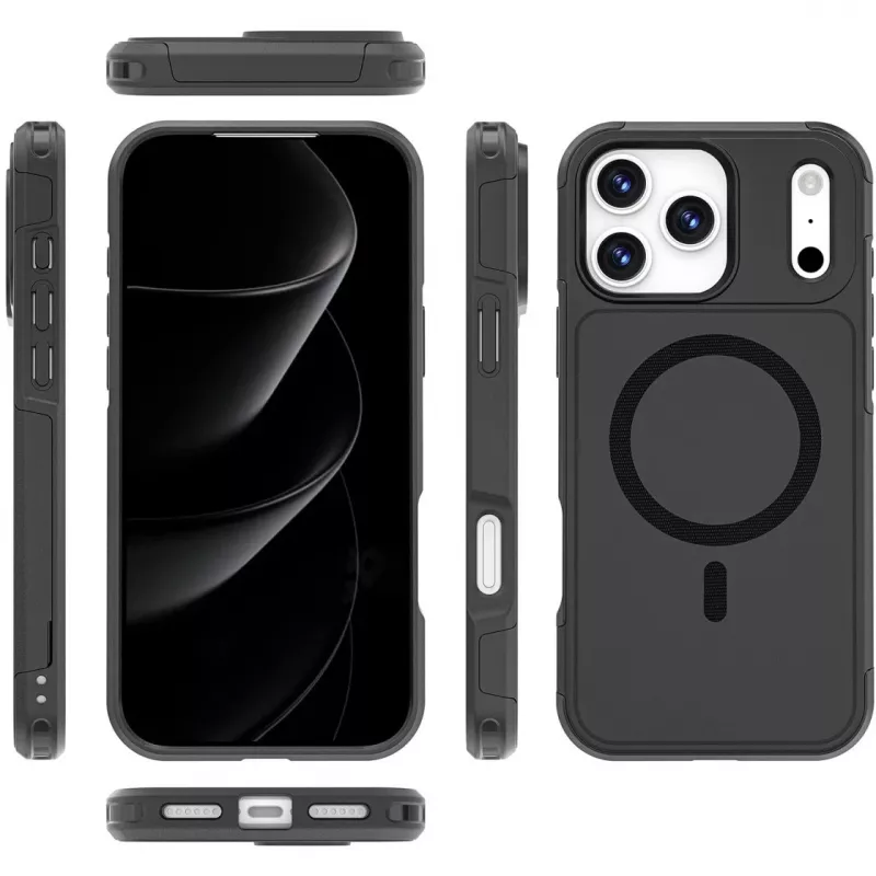 Kraštinis dėklas 4smarts Defend iPhone 17 Pro Max Juodas 17,5 cm
