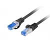 Tinklo kabelis LANBERG Cat6a S/FTP RJ-45 3 m, LSZH apvalkalas, CCA laidininkai, 500 MHz, 26 AWG, juodas