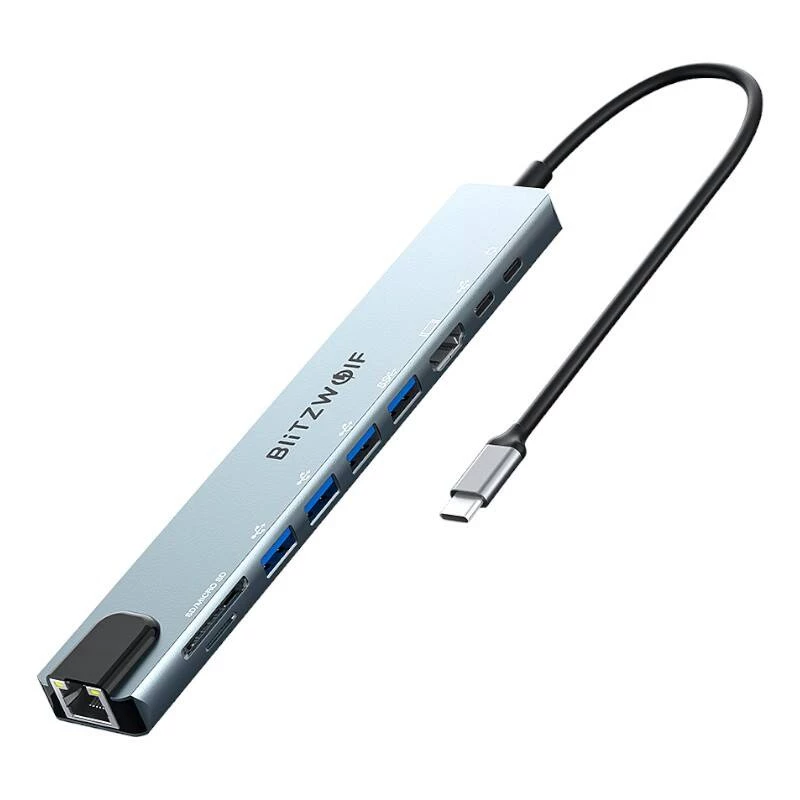 Dokingo stotelė Blitzwolf BW-TH5 10in1 USB-C (sidabrinė)