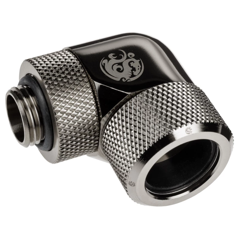Adapter 90° BitsPower Advanced Multi-Link G1/4 colio AG į 16 mm OD standų vamzdelį, pasukamas