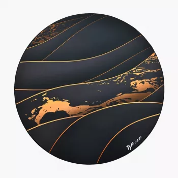 Grindų kilimėlis Arozzi Zona Round Floor Pad — juoda/auksinė, apvalus apsauginis kilimėlis grindims