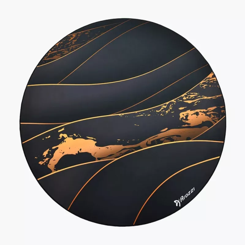 Grindų kilimėlis Arozzi Zona Round Floor Pad — juoda/auksinė, apvalus apsauginis kilimėlis grindims