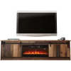 TV spintelė Cama Meble GRANERO su židinio spintele, 2000×567×350 mm, medžio drožlių plokštė / MDF, 2 stumdomos durys, sendinto medžio imitacijos matinis