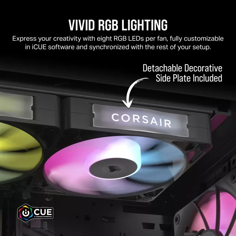 Ventiliatorius Corsair iCUE LINK RX140 RGB 14 cm juodas 300–1700 RPM