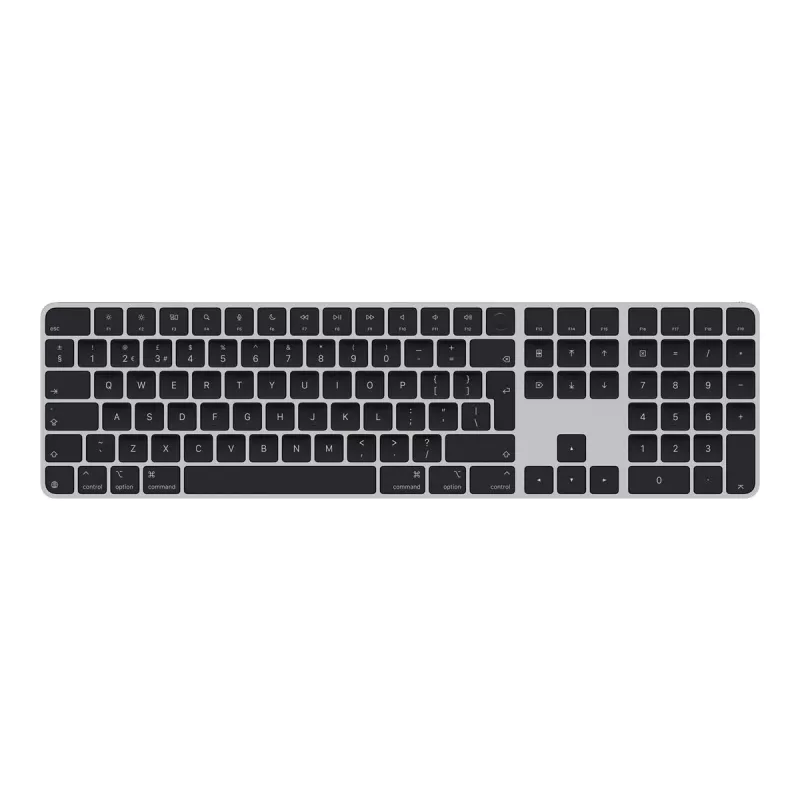 APPLE Magic Keyboard su Touch ID ir skaičių klaviatūra, skirta Mac modeliams su Apple silicon - britų anglų k. - juodi klavišai