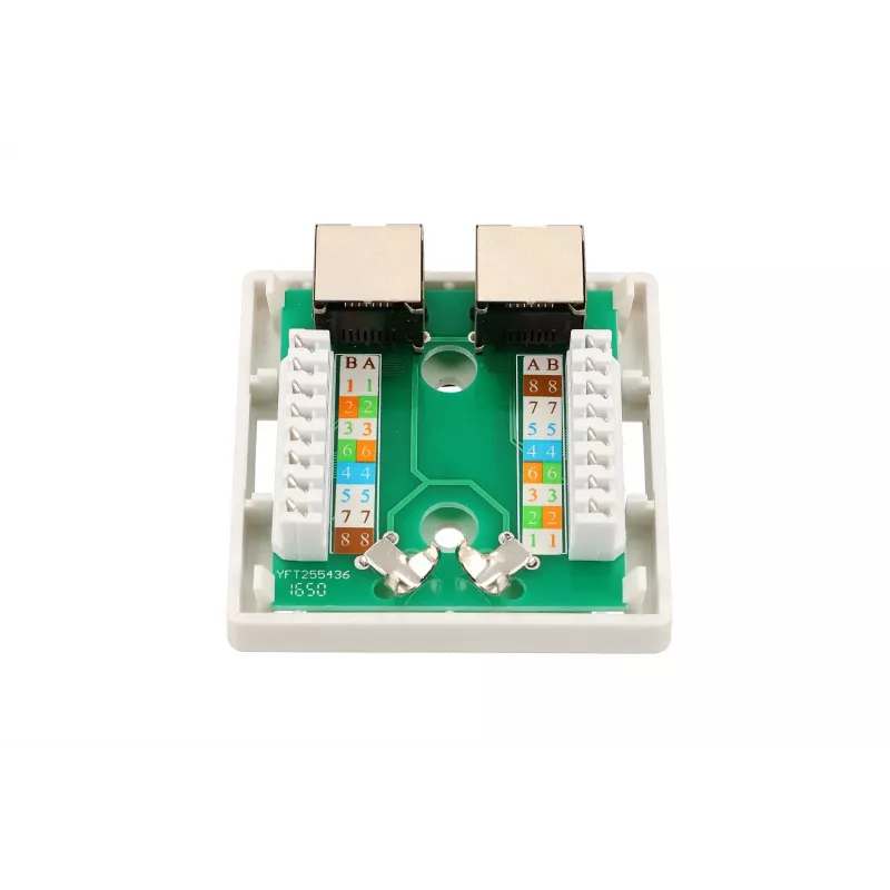 Paviršinio montavimo tinklo lizdas Extralink EX.9649 — 2x RJ45 Cat5e STP