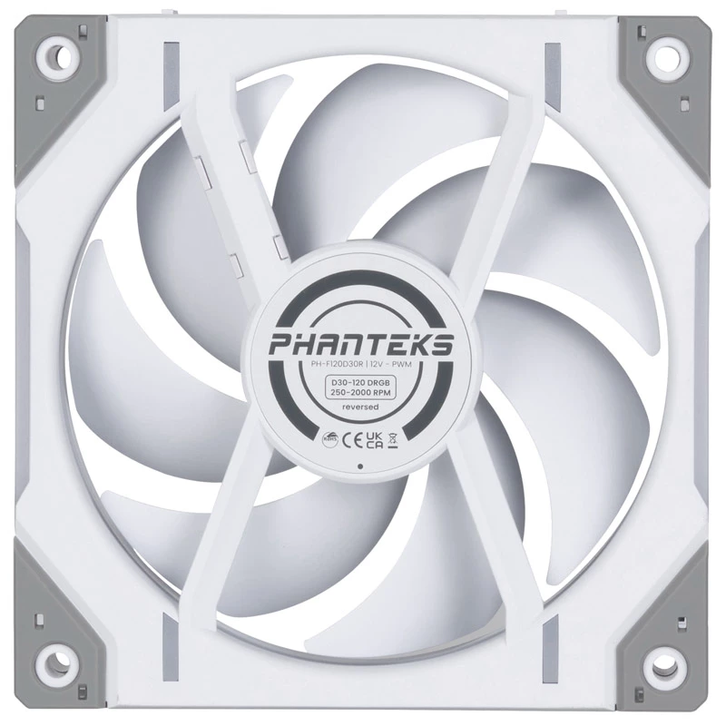 Ventiliatorius Phanteks D30-120 12 cm Baltas 250-2000 RPM Skysto dinaminio guolio