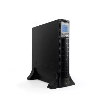 Nepertraukiamo maitinimo šaltinis Green Cell UPS13 — internetinis dvigubos konversijos UPS, 1000 VA / 900 W, gryna sinusinė banga, 6 kintamosios srovės lizdai, LCD, 2×12V 9Ah baterijos
