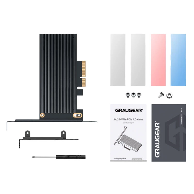 GRAUGEAR G-M2PCI01 vidinis M.2 adapteris PCIe vyriškas juodas 128 mm