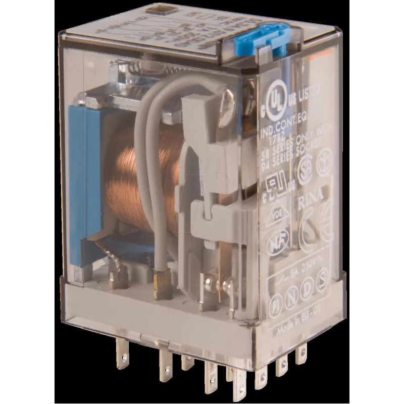 FIN 55.34.8 12V - pramoninė relė 4x UM 250V/5A 12VAC (55.34.8.012.0040)