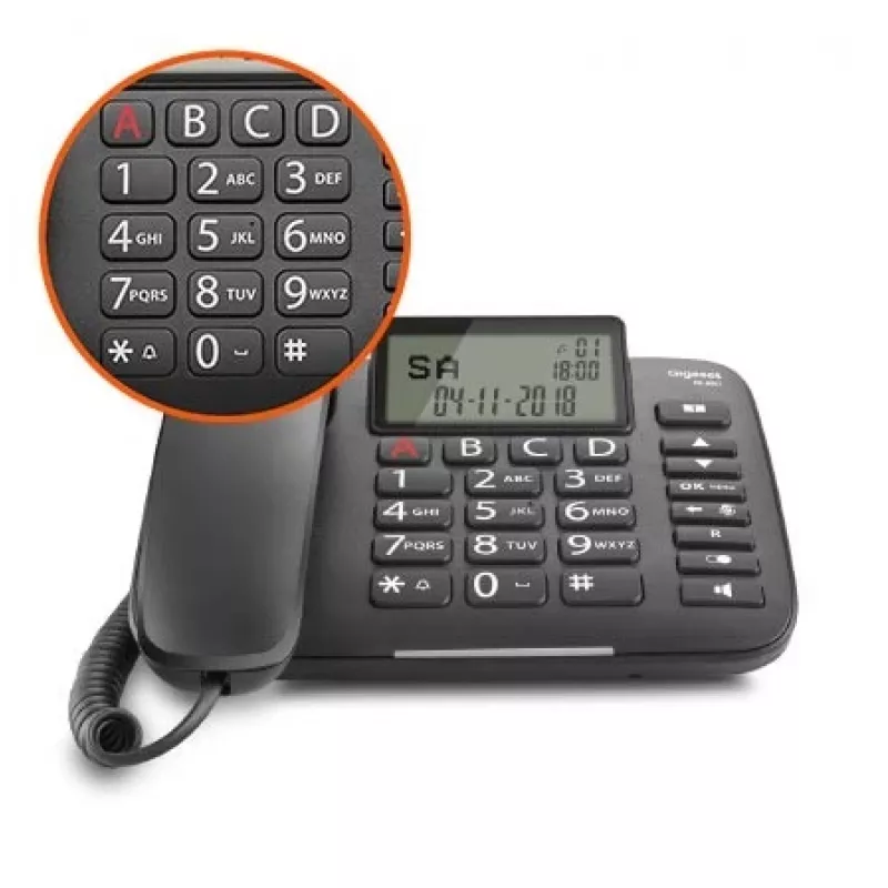 Belaidis telefonas Gigaset DL380 juodas su DECT technologija ir ilgu baterijos veikimo laiku