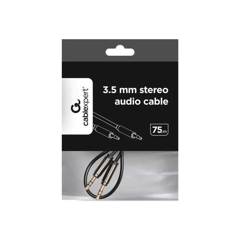 Gembird laidas CCAP-444-0.75M (Mini Jack M - Mini Jack M, 0,75 m, juodos spalvos) Garso laidas 3,5 mm juodas (CCAP-444-0.75M)