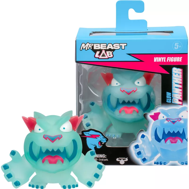 MrBeast Lab Vinilinės figūrėlės – Švytintis pantera, žaidimo figūrėlė