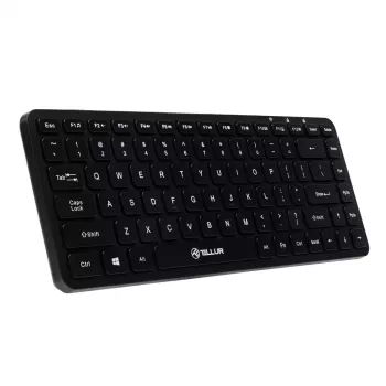 Mini belaidė klaviatūra Tellur TLL491251 juoda kompaktiško dizaino, nešiojamo išdėstymo