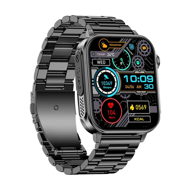 Išmanusis laikrodis Colmi P80 Steel Black su Bluetooth ir širdies ritmo matuokliu