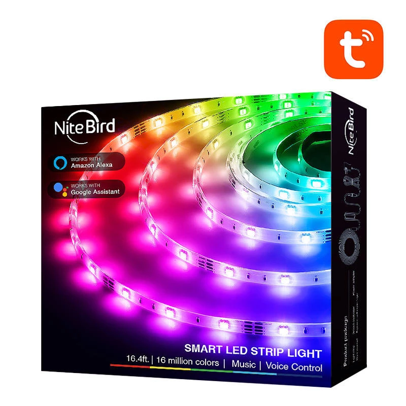 Išmanusis LED šviesos juostelė NiteBird SL3 by gosund | nitebird — WiFi RGB, 2×5 m, Tuya