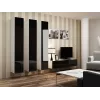 Cama svetainės baldų komplektas VIGO 14 baltas/juodas blizgus