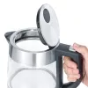 Severin WK 3468 elektrinis virdulys 1 L 2200 W Juoda, Nerūdijantis plienas, Peršviečiamas