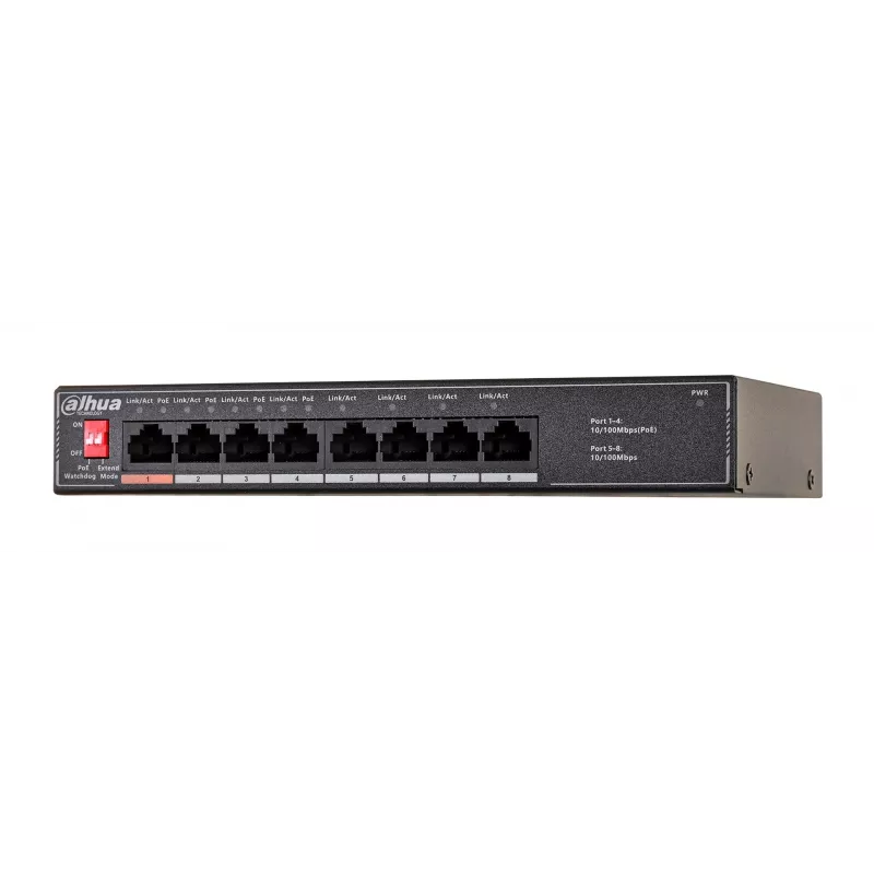 Dahua Technology PoE SF1008LP Nevaldomas L2 Fast Ethernet (10/100) Maitinimas per Ethernet (PoE) Juodas