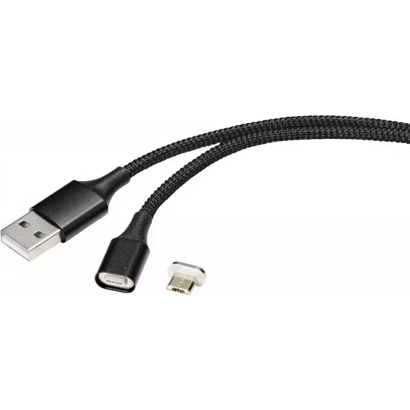 Renkforce RF-4746074 USB laidas 1 m USB 2.0 USB A Micro-USB B Juodas (RF-4746074)