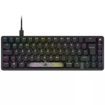 Corsair K65 PRO MINI klaviatūra, žaidimų, USB, QWERTZ, vokiška, juoda
