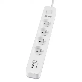 Apsauginis daugiagyslis lizdas PROTECT 4PL 1A1C USB T/LZ12-PRO015/1000