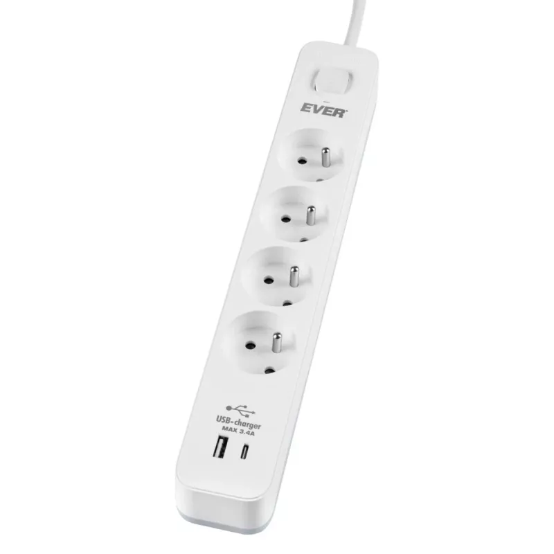 Apsauginis daugiagyslis lizdas PROTECT 4PL 1A1C USB T/LZ12-PRO015/1000