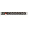 EnerGenie EG-PDU-014-F Stovo maitinimo skirstytuvas (8 FR lizdai, 1U, 16A, Schuko kištukas, 3 m, juoda spalva)