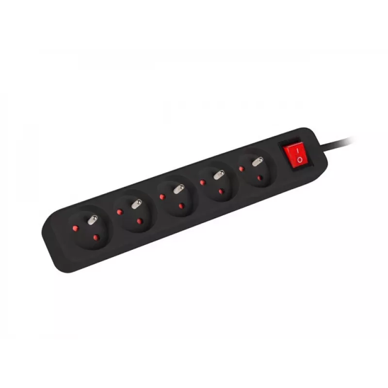 Maitinimo ilgintuvas Lanberg PS1-05E-0300-BK 3 m 5 AC lizdai Vidinis Baltas