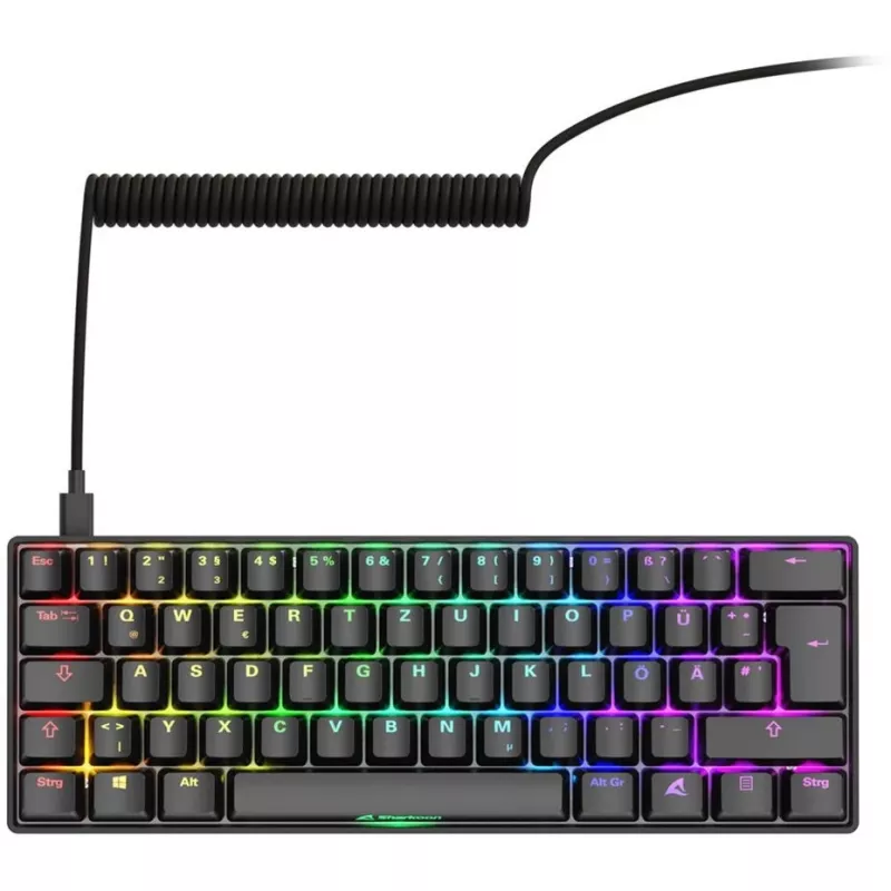 Sharkoon 100065629 klaviatūra, namams, USB, QWERTZ, vokiška, juoda