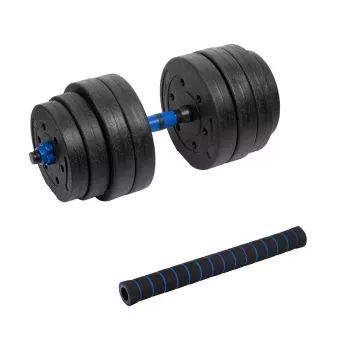 REBEL ACTIVE Reguliuojamas bituminis hantelis su jungtimi 1x20kg