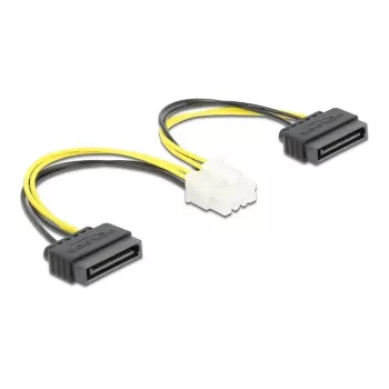 Maitinimo kabelis DeLOCK 83020 2 x 15 kontaktų SATA į 8 kontaktų EPS 15 cm