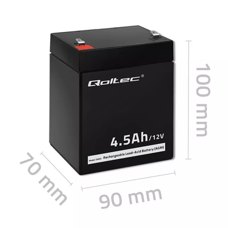 AGM baterija Qoltec 53033 4.5 Ah 15 V 65.5 A Motociklas