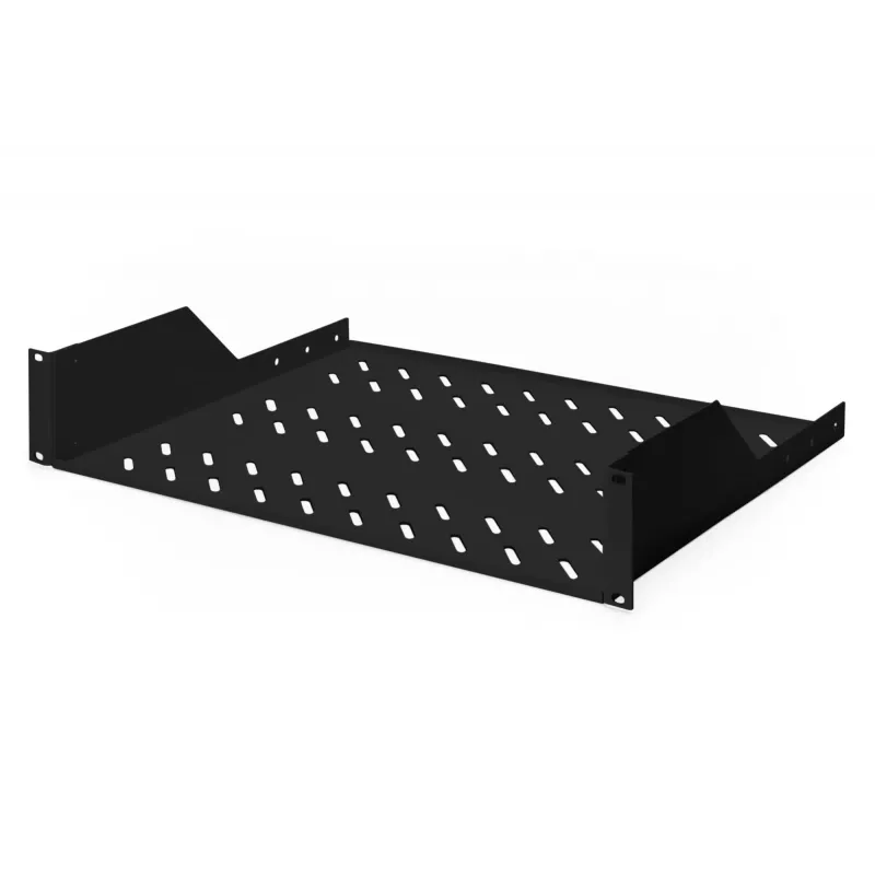 Digitus | 2U fiksuota lentyna stelažams | DN-19 TRAY-2-SW | Juoda | Puikiai tinka komponentų, kurie netinka 483 mm (19 inch) standartui, laikymui. Plonas dizainas, užimantis 2 aukščio vienetų vietą. Lengvai ir greitai montuojama bei išmontuojama. Matmenys 88x