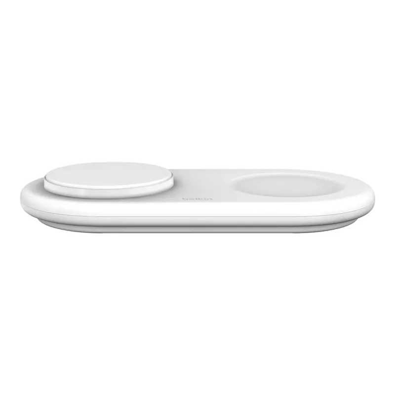 Belkin WIZ021VFWH – 2-in-1 belaidis įkrovimo kilimėlis su Qi2 technologija 15 W, baltas