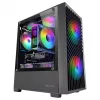 PC korpusas TACENS Mars Gaming MC-VORTEX Mini Tower Mini-ITX/Micro-ATX grūdintas stiklas juodas, 3x120mm, 27.3 cm GPU, 162 mm CPU aušintuvas