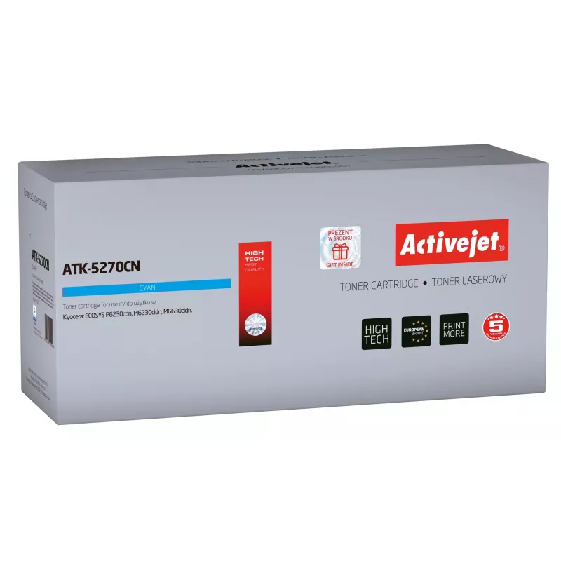 Activejet ATK-5270CN toneris (pakaitalas Kyocera TK-5270C; Supreme; 6000 puslapių; žydras)