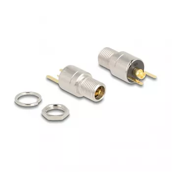 DeLOCK jungtis DC 5,5 x 2,5 mm, lizdinė, skirta montuoti ant korpuso, litavimo versija, 20 V, 15 A