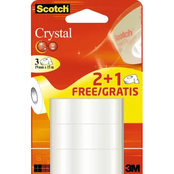 Raštinės juosta Scotch 61915RP 15 m skaidri 19 mm 3 vnt.