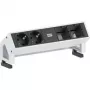 Maitinimo lizdas Bachmann 902211 — 2× Schuko (F tipo) kintamosios srovės lizdai, aliuminis ir plastikas, juoda / balta