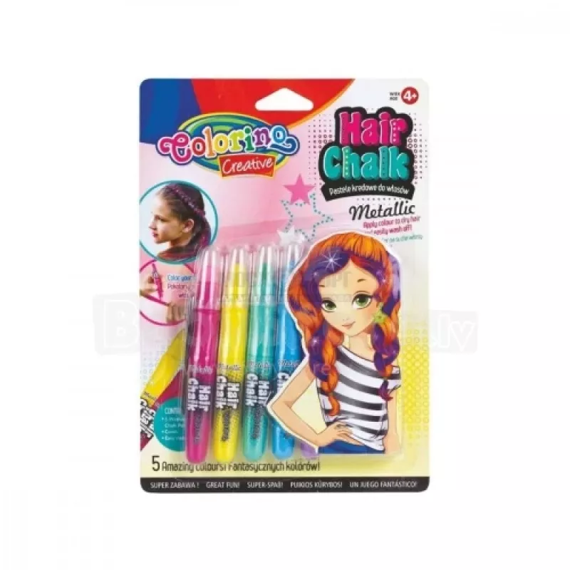 Colorino Creative plaukų kreida Metallic 5 spalvos