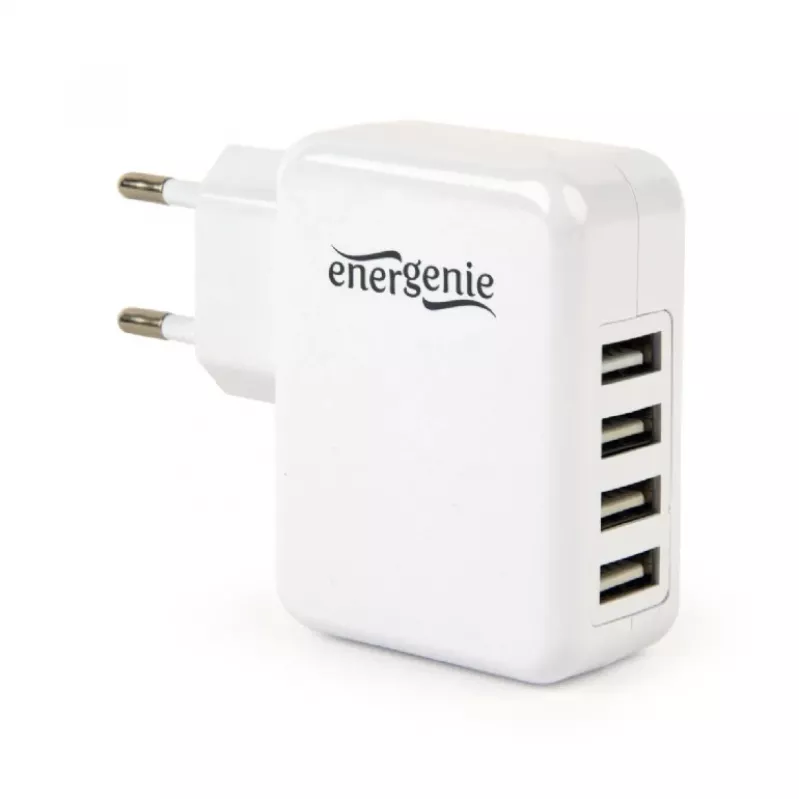 UNIVERSALUS USB ĮKROVIKLIS BALTAS/4 PORTŲ EG-U4AC-02 GEMBIRD
