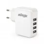 UNIVERSALUS USB ĮKROVIKLIS BALTAS/4 PORTŲ EG-U4AC-02 GEMBIRD