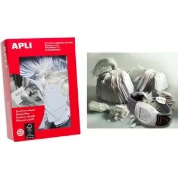 agipa prekių žyma 50 x 70 mm balta 200 g Bristolio popieriaus su baltu poliesterio siūlu — 1 vnt.
