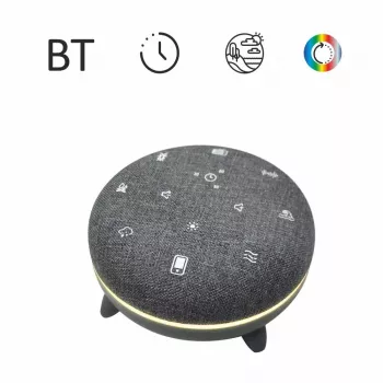 Nešiojamas garsiakalbis MANTA SPK03-GR Szumi-GO — žalias, Bluetooth, kūdikių miego garsai, laikmatis, RGB foninis apšvietimas, 12,5×7,5×12,5 cm