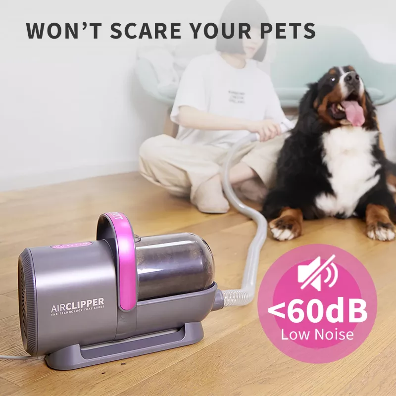 PETKIT DT5-EU dulkių siurblys ir plaukų kirpimo mašinėlė katėms ir šunims, juoda/purpurinė