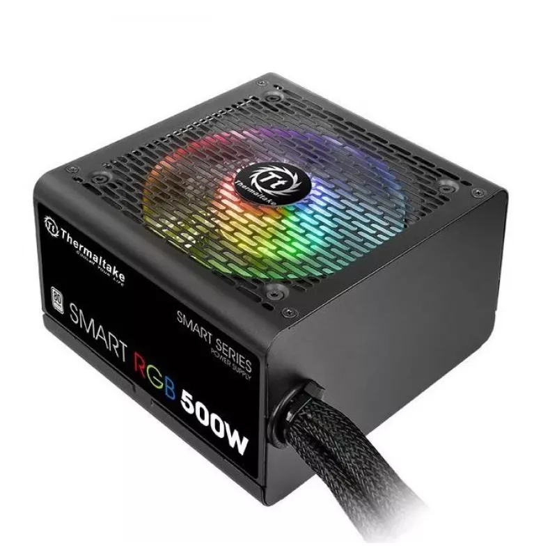 Thermaltake SMART RGB PS-SPR-0500NHSAWE-1 - Maitinimo blokas (vidinis) - ATX12V 2.3 - 80 PLUS - AC 230 V - 500 W - aktyvus PFC - juodas