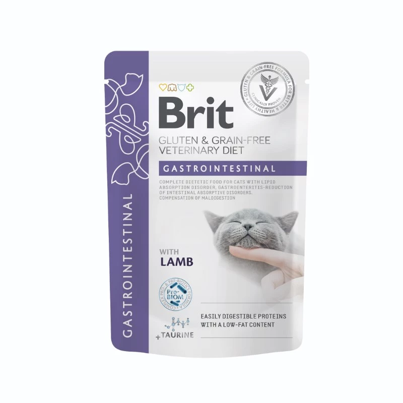 BRIT Veterinary Gastrointestinal Lamb - šlapias kačių maistas - 12x85g