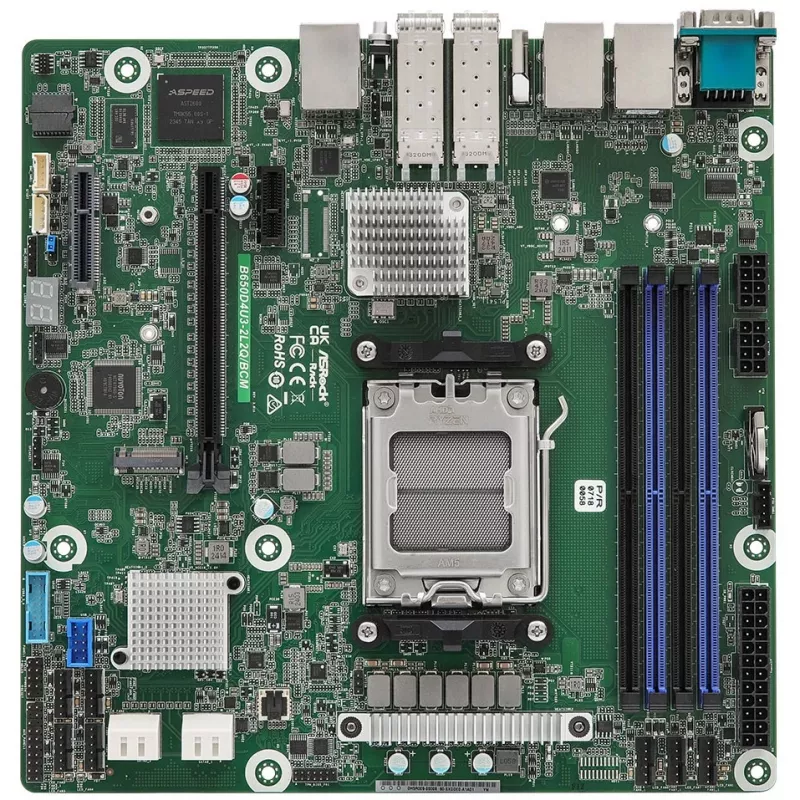 ASRock B650D4U3-2L2Q/BCM pagrindinė plokštė AMD B650 Express Socket AM5 micro ATX