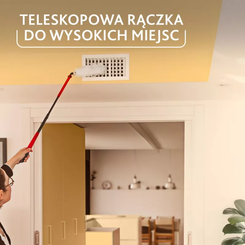 Vileda šluotelė su ilga rankena + 1 Flex&Catch papildymas